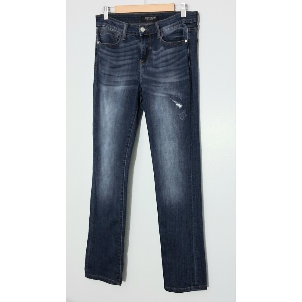 Judy Blue Jeans Women's Size 29 Blue  Denim Distressed Straight Leg Pre-owned